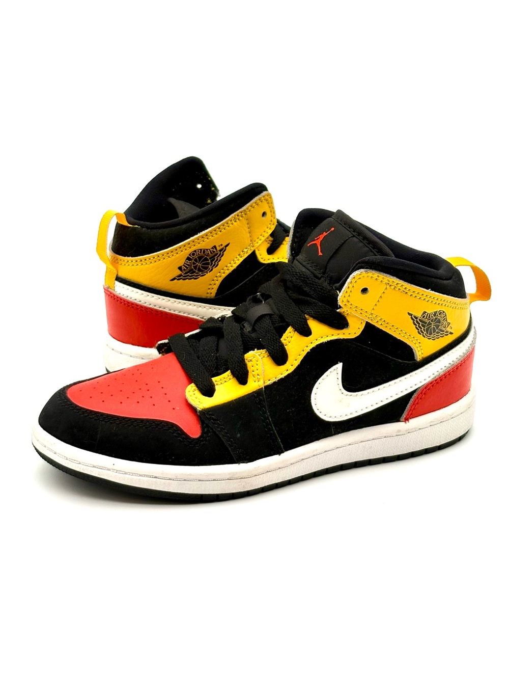 Nike Air Jordan 1 Mid SE Kids 1Y Amarillo Team Orange